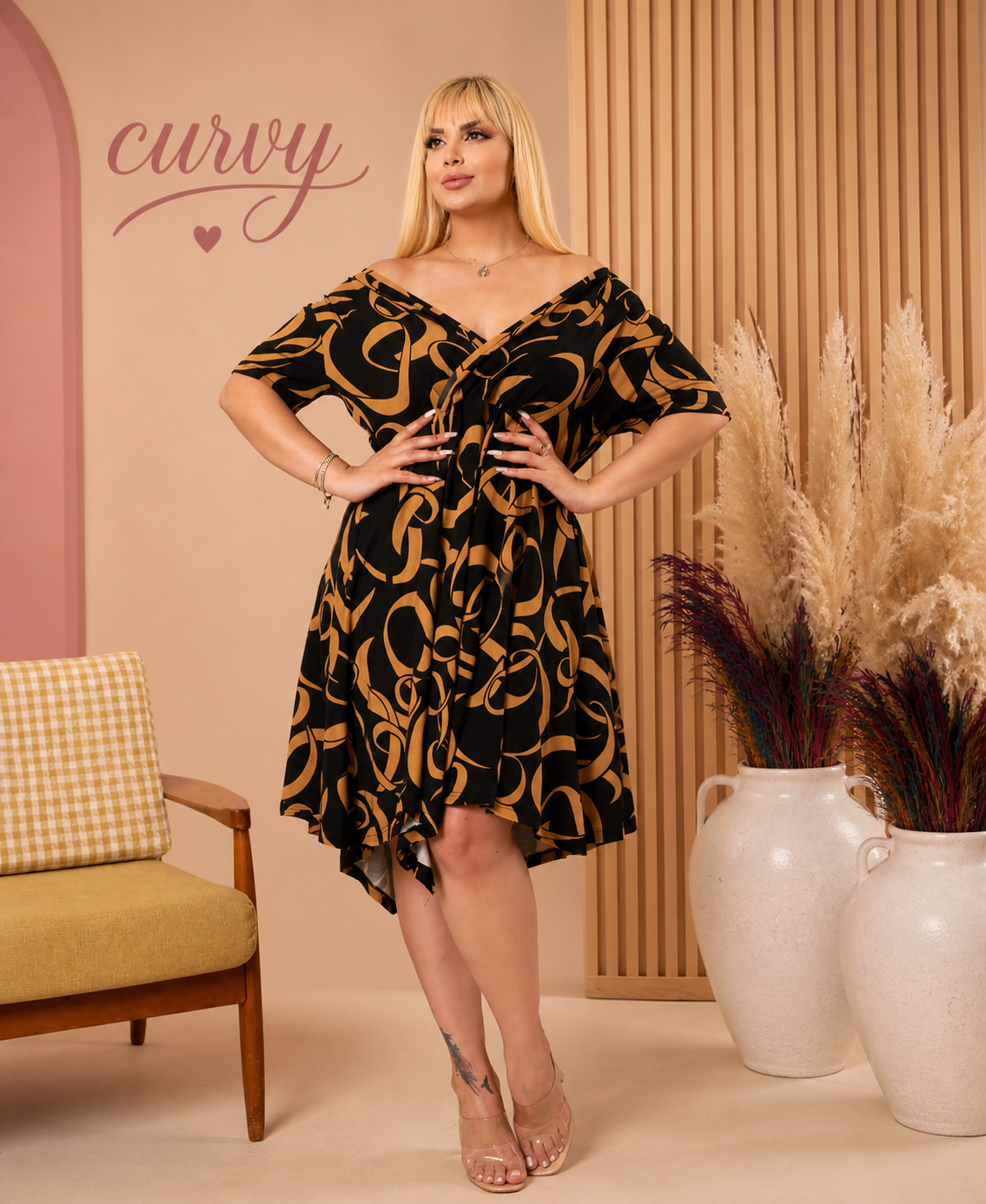 Luxe Chain Wrap Dress